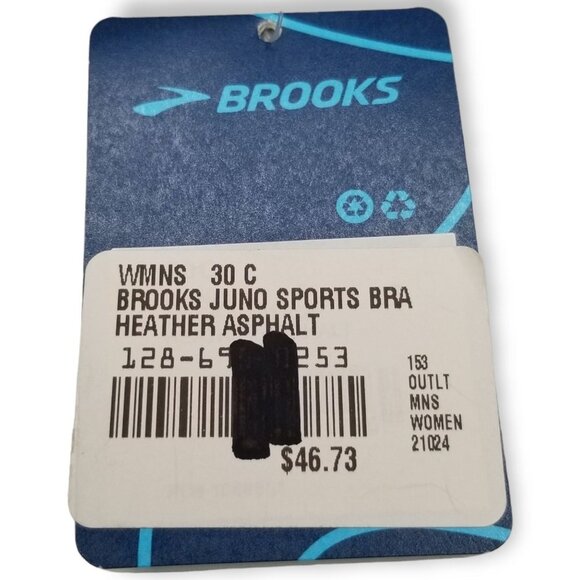 Brooks High Impact Juno Sports Bra Heather Asphalt Size 30C - Picture 8 of 11